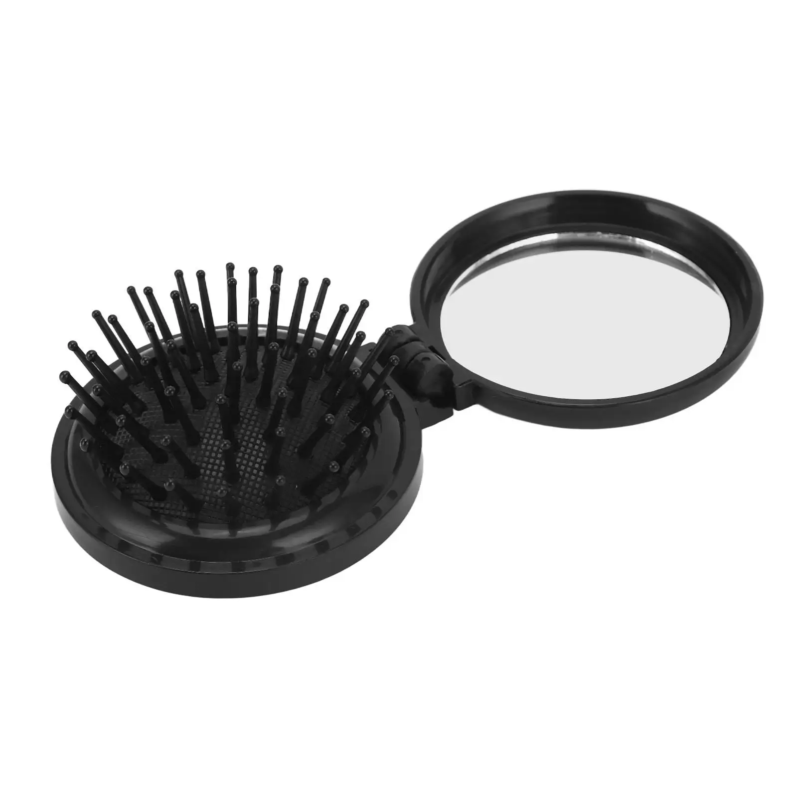 Portable Round Styling Brush with Cushion and Mirror - Perfect for home or Travel - Ergonomic Design for straight Hair