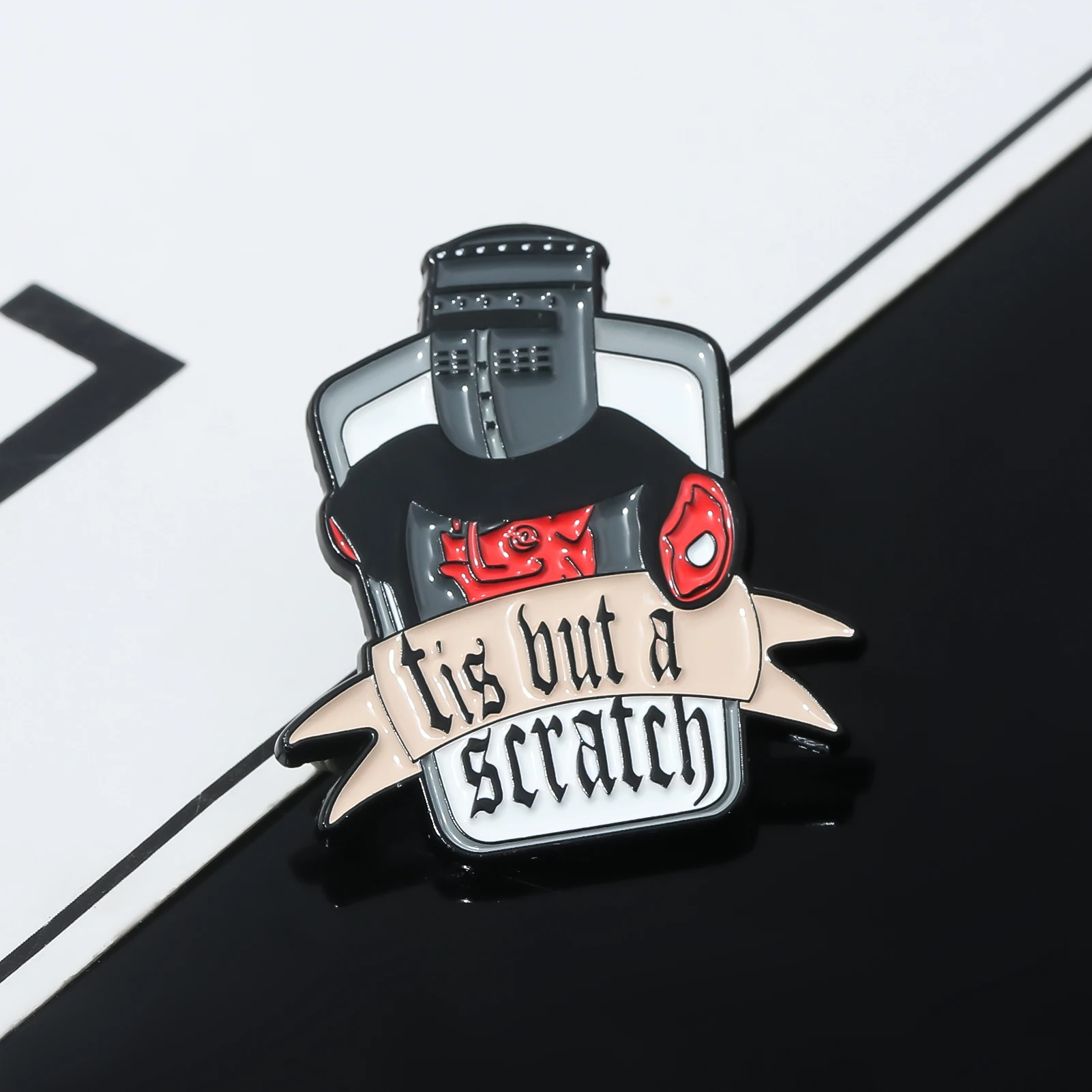 Monty Python Tis But A Scratch Enamel Pin Brooch Black Knight Metal Badge Brooches Clothes Backpack Lapel Hat Accessories view 5