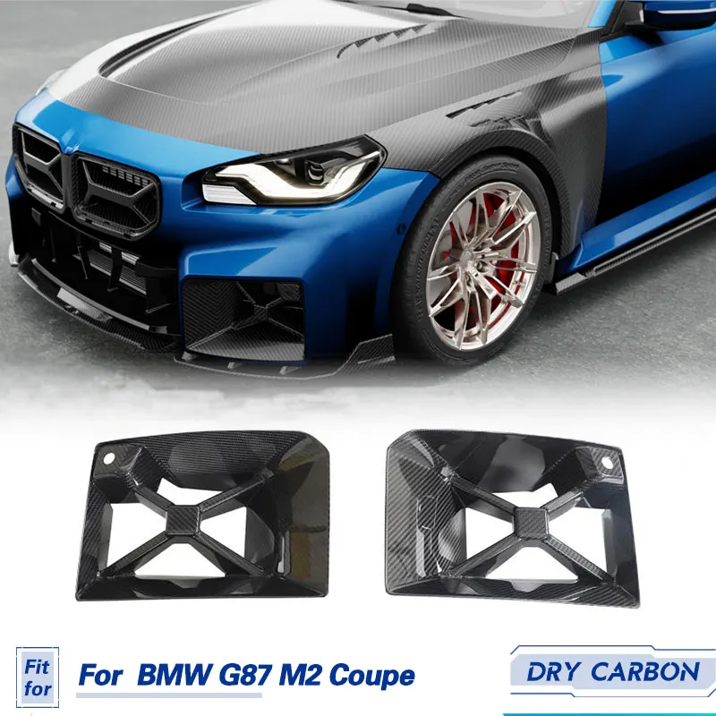 

Car Front Bumper Air Vent Trims Prepreg Dry Carbon for BMW G87 M2 Coupe 2-Door 2022 2023 Front Canards Fog Lamp Cover Body Kits