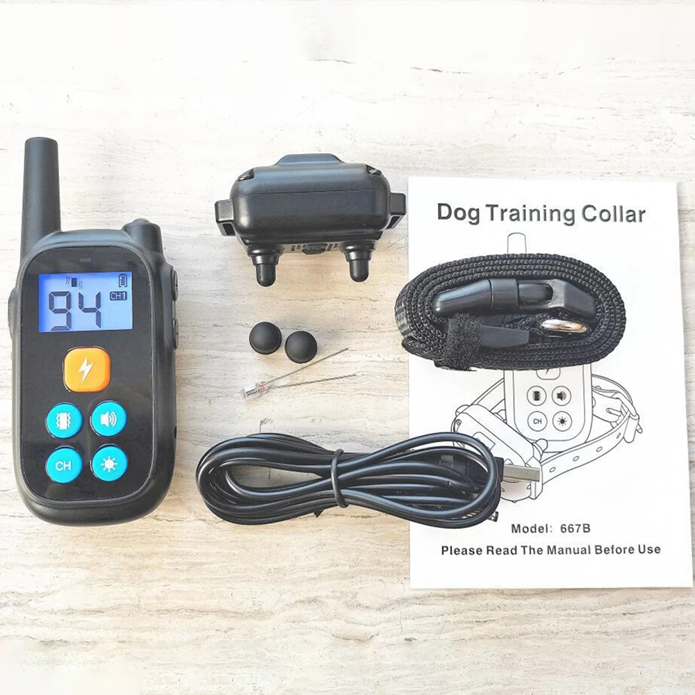 

Dog Training Collar Waterproof Electronic Dog Shock Collar with Remote Beep Vibration Light for Small Medium Large Dogs