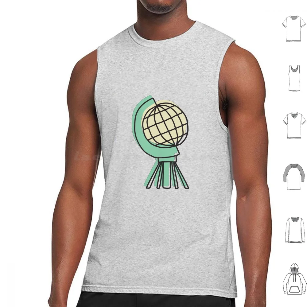 Globe At North Cape Doodle Tank Tops Print Cotton Globe At North Cape Nordkapp Norway Doodle Hand Drawn Sketch