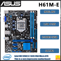ASUS H61M-E Micro ATX PC Motherboard Intel H61 LGA 1155 CPU Support I7 I5 I3 DDR3 Memory SATA II VGA USB2.0