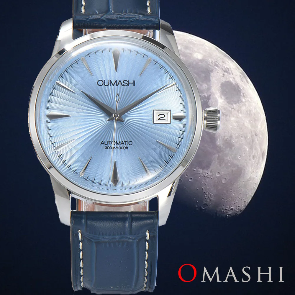 OUMASHI-40mm relojes Vintage para hombre de lujo clásico NH35 automático resistente al agua correa de cuero cristal de zafiro negocios