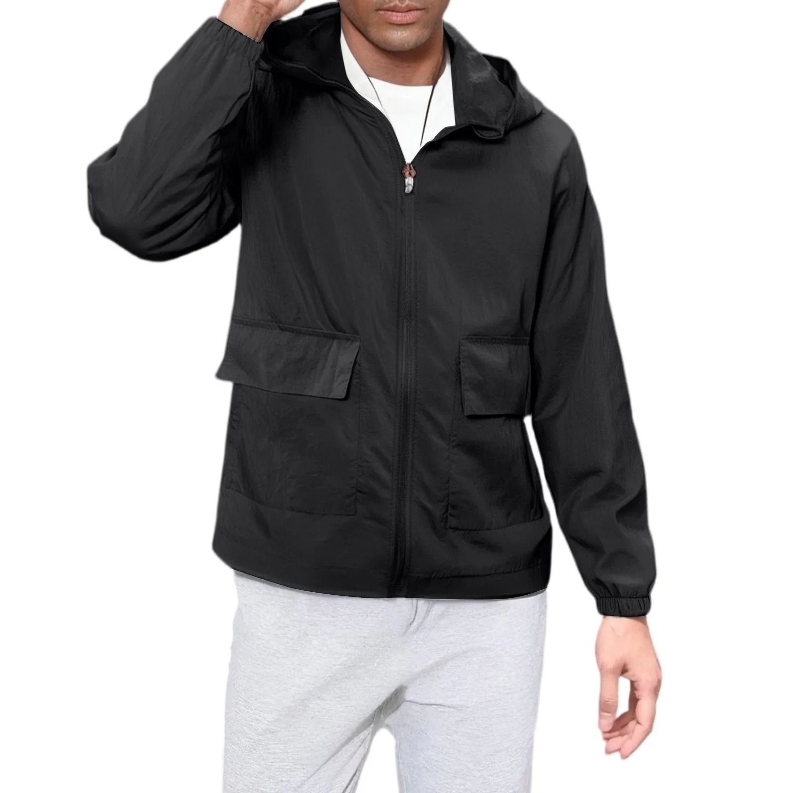 للجنسين سترة خفيفة الوزن قابلة للتنفس في الهواء الطلق معطف مقاوم للماء الشمس الأشعة فوق البنفسجية سريعة الجافة Protectionacket مقنعين سترات ناعمة 2025