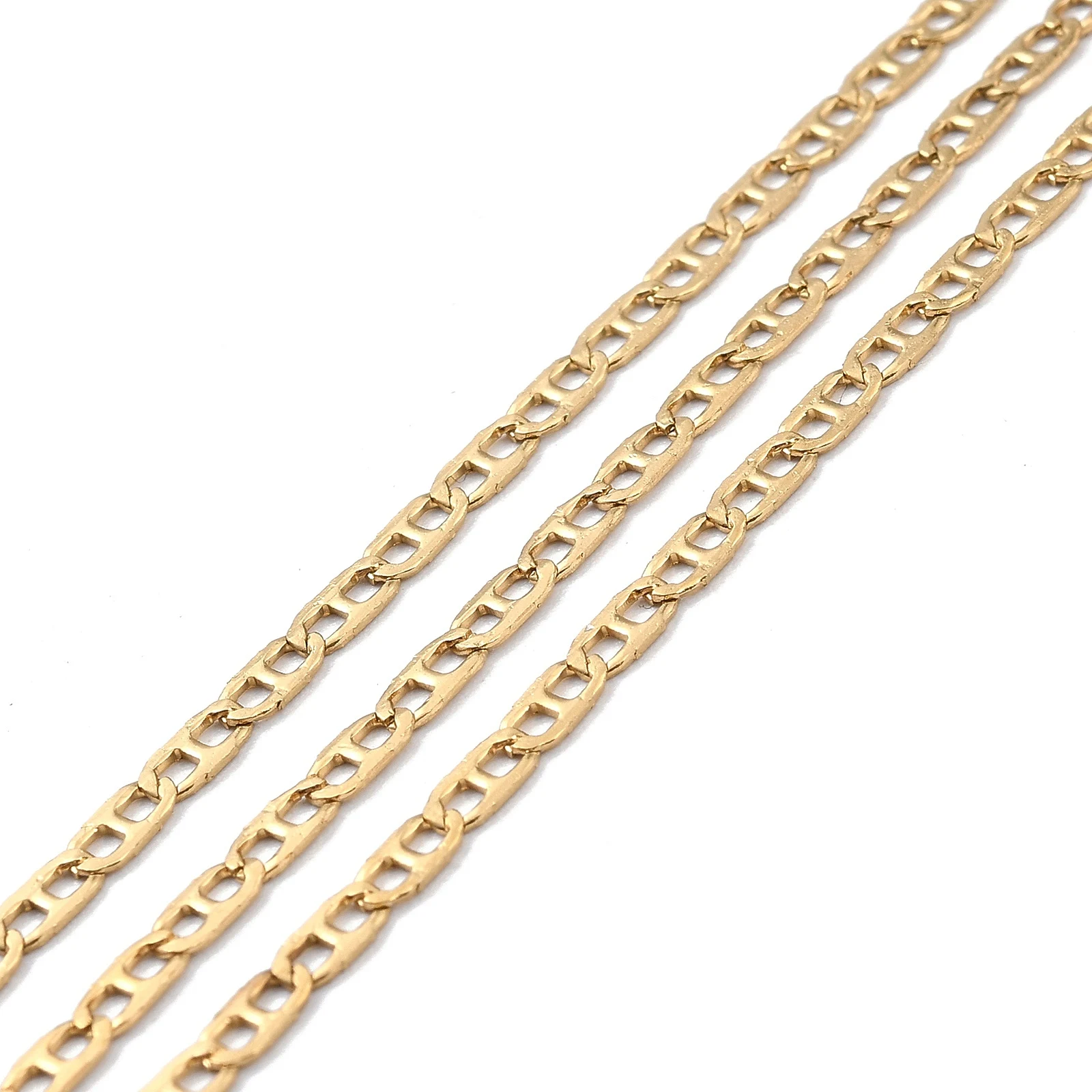 

10m/roll Ion Plating(IP) 304 Stainless Steel Mariner Link Chains Unwelded with Spool Golden for DIY Jewelry Necklace Bracelet