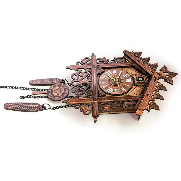 American Style Vintage Handcrafted Pendulum Clock Creative Antique Cuckoo Wall Clock