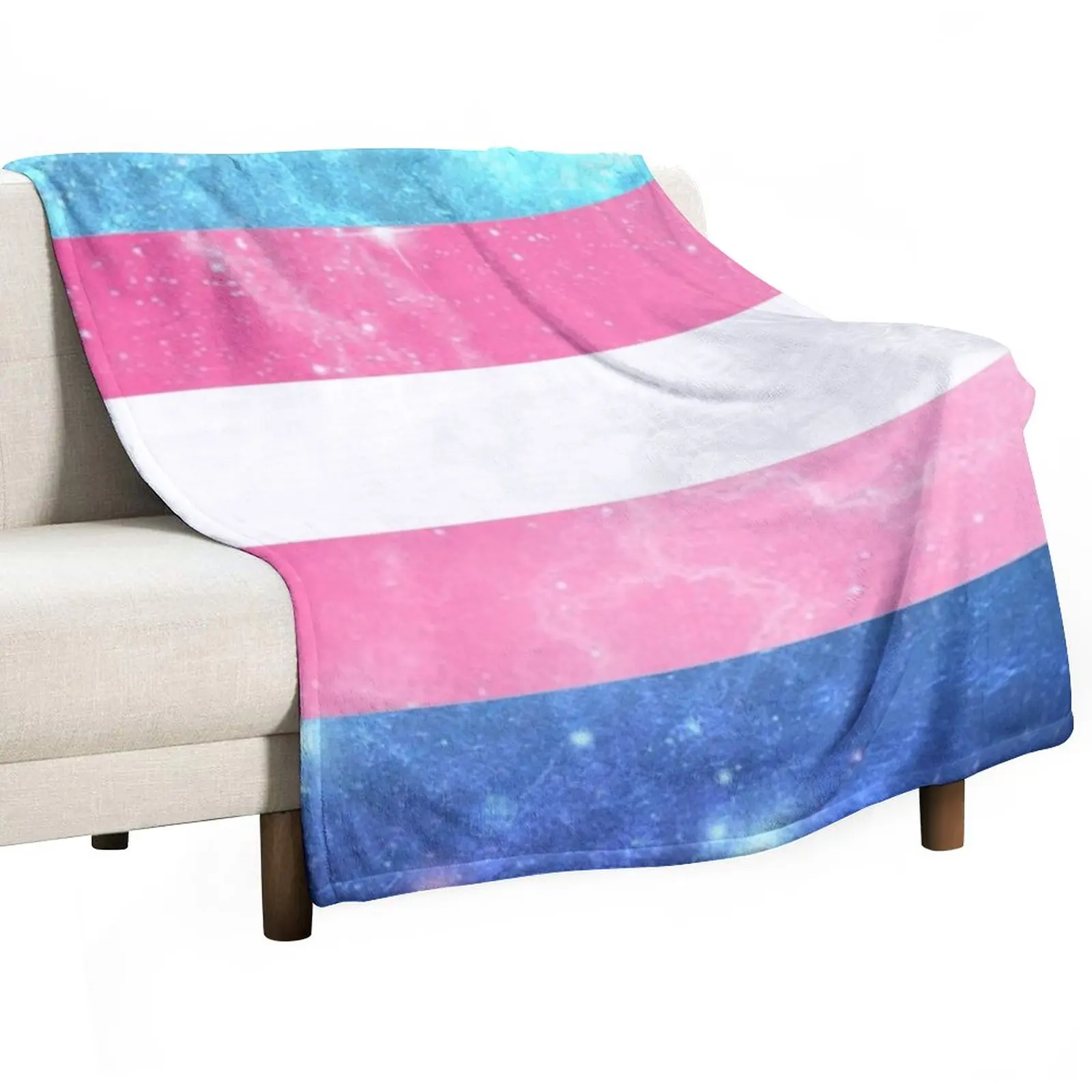 

Trans Flag - LGBTQ Galaxy Throw Blanket Beach Blanket Shaggy Blanket