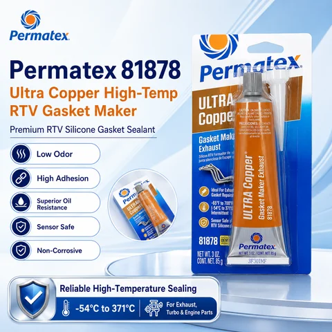 Original Permatex 81878 Ultra Copper High Temp RTV Silicone Gasket Maker Sensor Safe Automotive Sealant