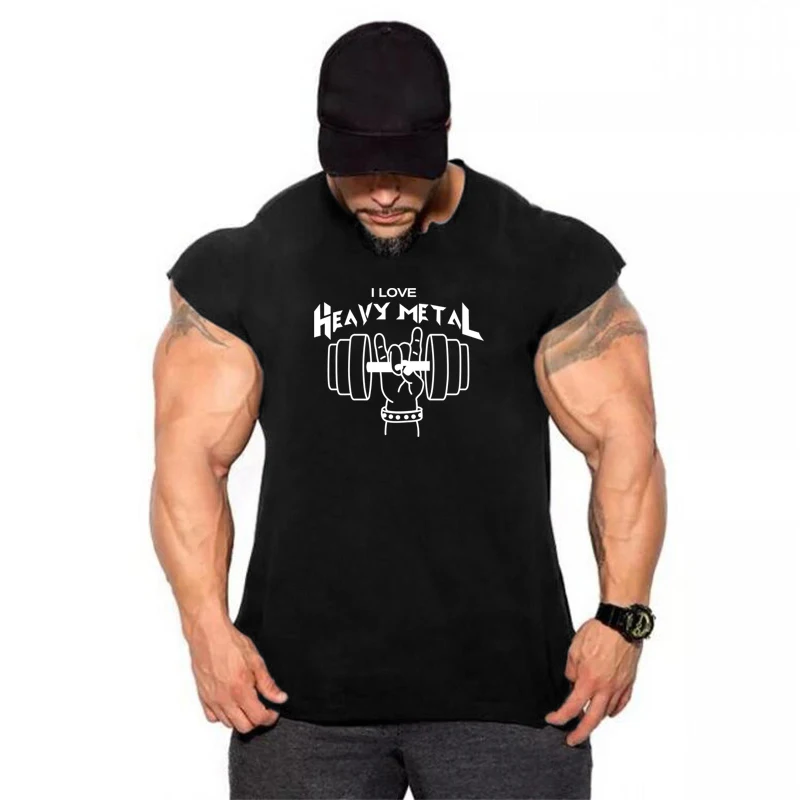 Estate cotone I Love Gym canotta uomo cotone Bodybuilding Fitness maglietta senza maniche abbigliamento da allenamento uomo abbigliamento sportivo