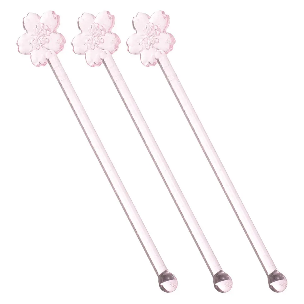 

3 Pcs Cocktail Stirrers for Drink Coffee Bar Accessories Stirring Stick Pink Beverage