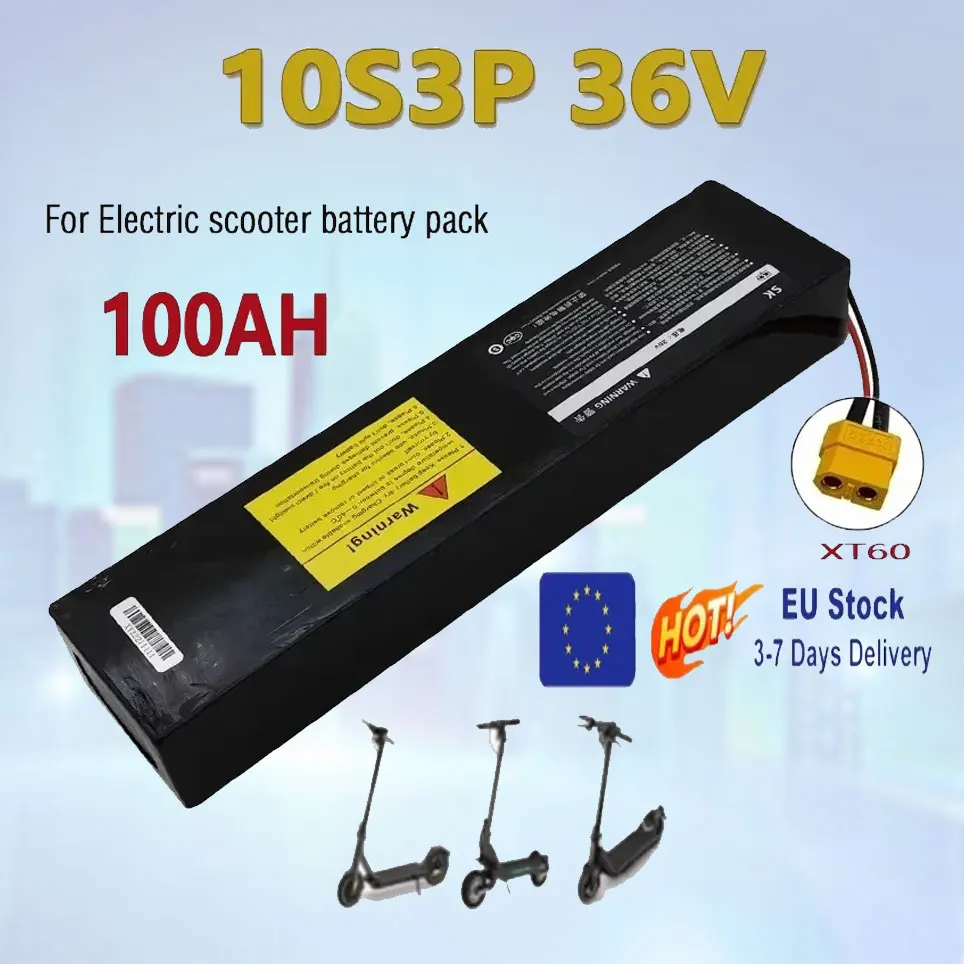 Batterie électrique rechargeable améliorée 10S3P 36V 10000mAh 42V, pack de batteries au lithium 18650 M365 pour connecteurs XT60-JST XT30-JST XT60-SM XT60
