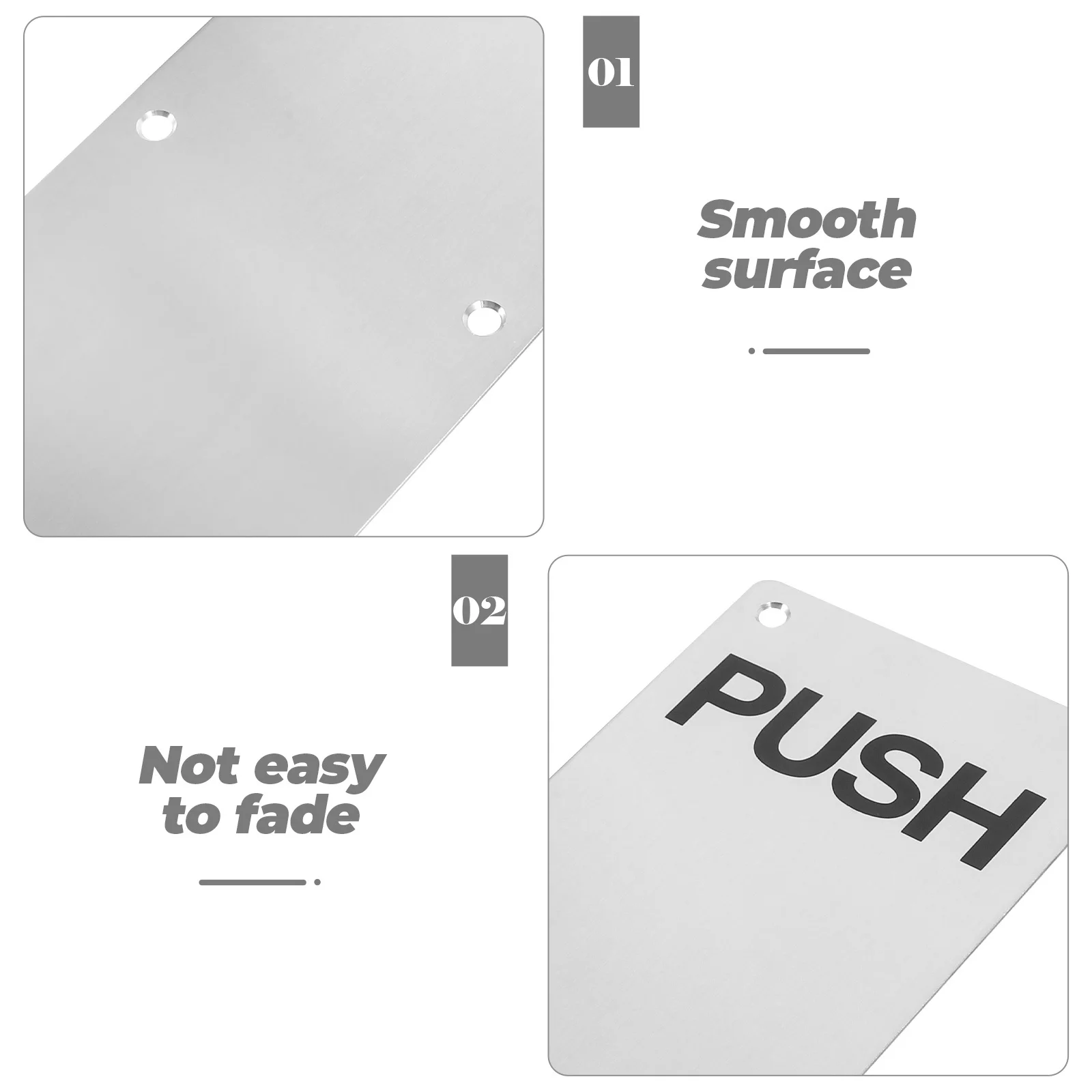 

Stainless Steel Fire Door Push Plate Metal Push Door Handle for Interior Wooden Composite Doors Residential Commercial