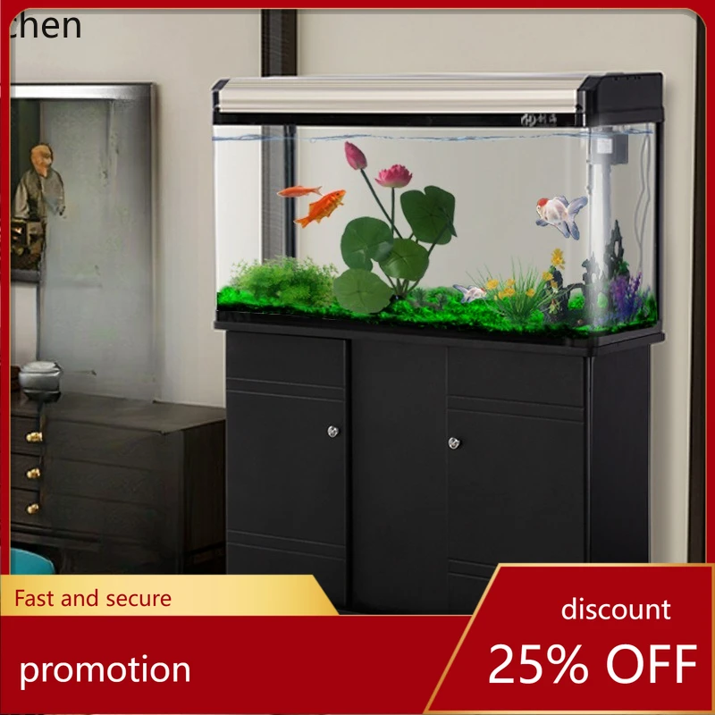 

ZML Living Room Household Medium and Large Glass Ecological Lazy No-Change Aquarium Goldfish Tank No-Change Water