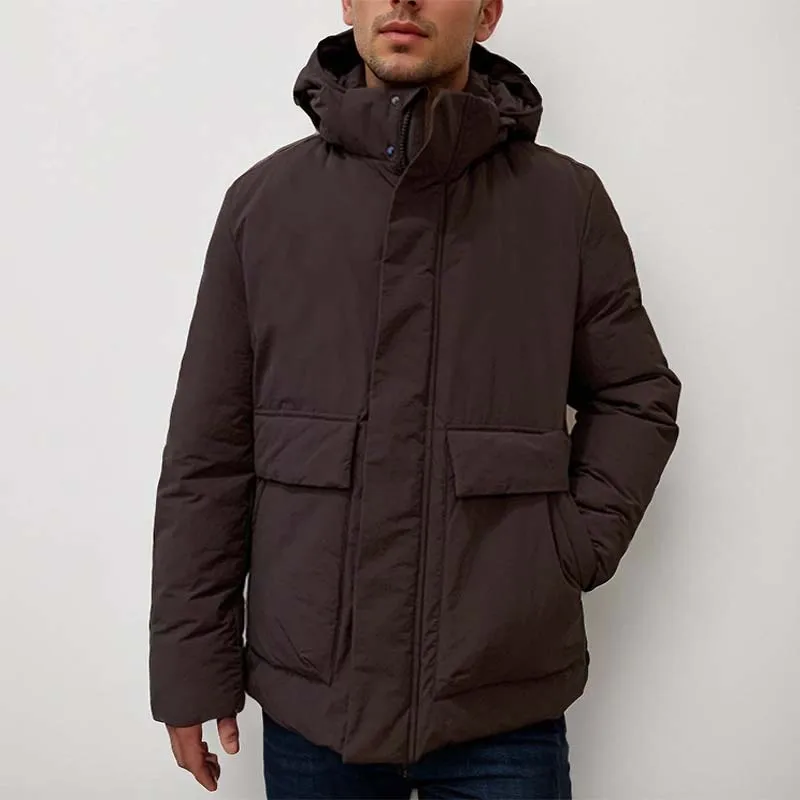 Autunno e inverno addensare semplice classico con cappuccio grande tasca vestiti di cotone giacche per gli uomini Parka tenere al caldo confortevole moda