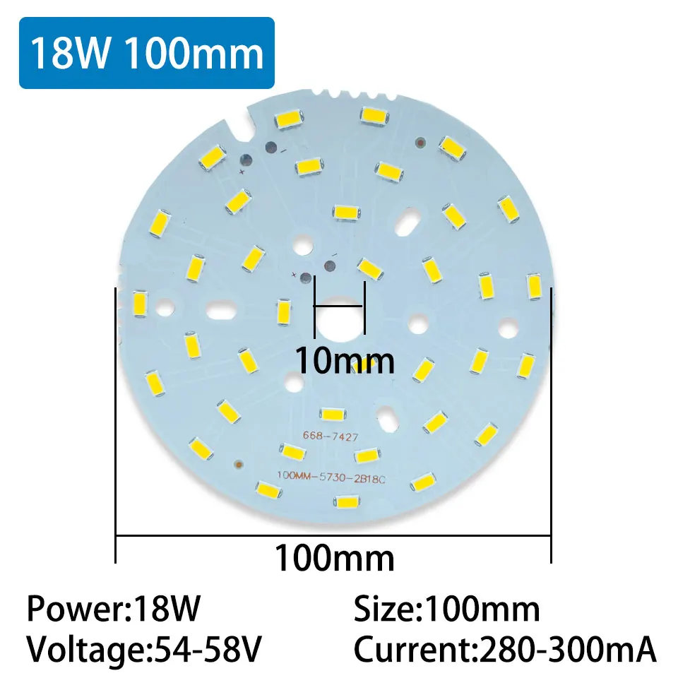 15W 18W Light Board LED Lamp Panel SMD5730/SMD2835 Ceiling PCB With LED 85mm 100mm With Plug Wire For LED Bulb LED Downlight