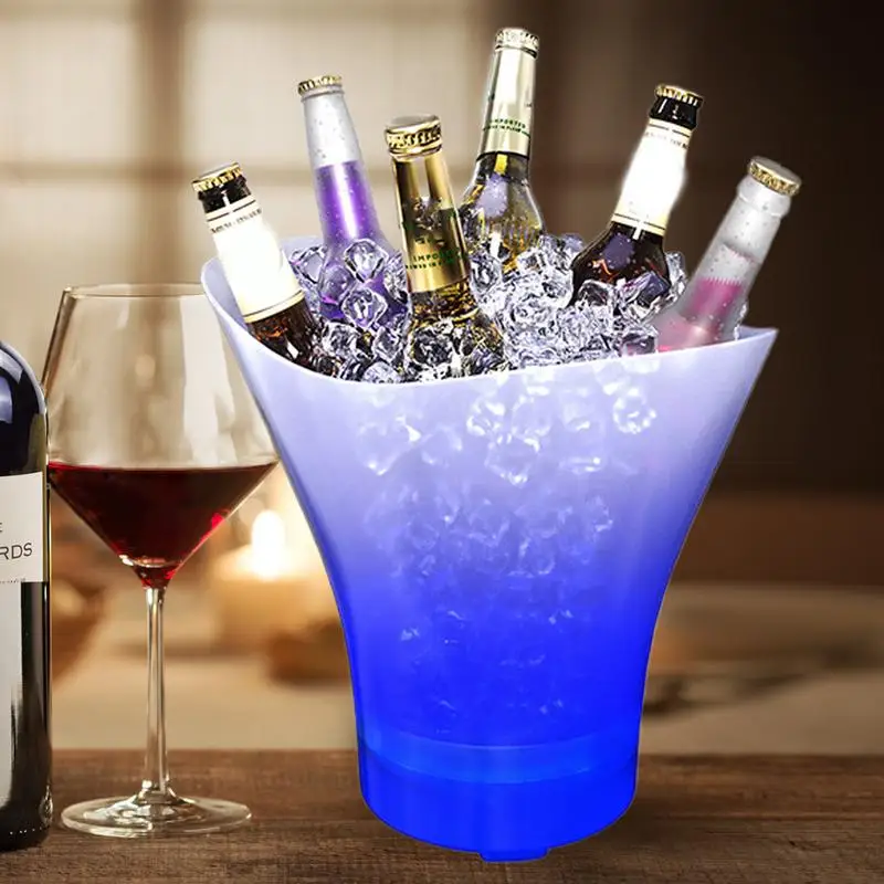 LED Ice Bucket 7L Light-up Colorful Radiant Ice Bucket Waterproof Lighted Drink Containers With Built-in Wireless Speaker For
