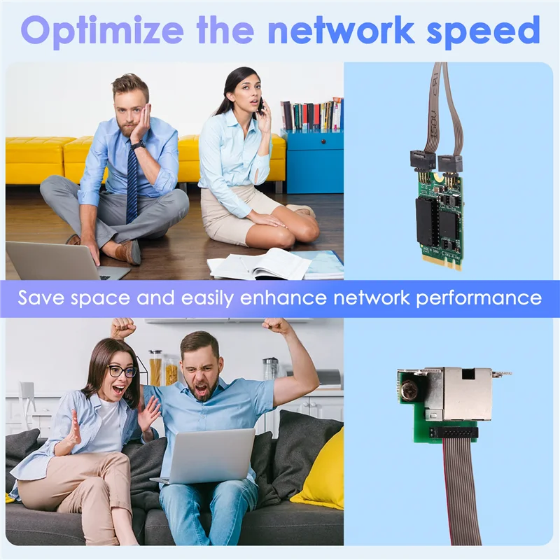 M.2 A+E KEY E-Sports netwerkkaart met 5Gbps Gigabit RJ45-poort, PXE schijfloze opstart, voor Win10/8/7, met RTL8126-chip