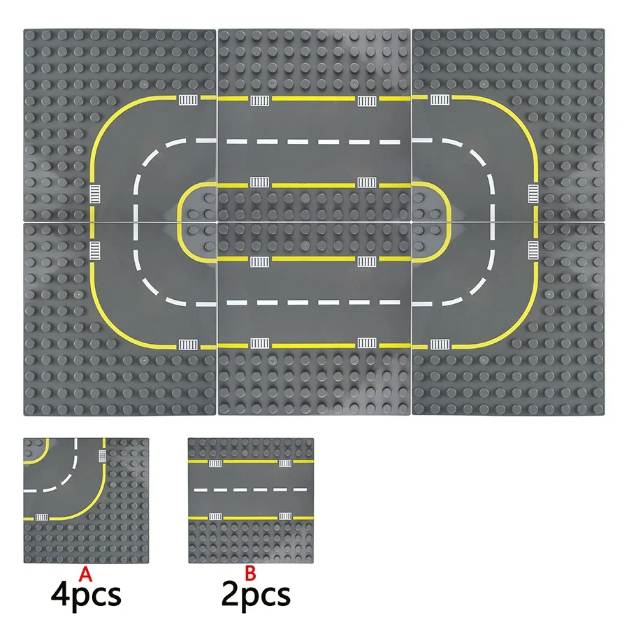 12x12 Dots Big Size Colorful BasePlate Building Blocks Classic City Straight Curve Road Street Base Plate Assembly Large Bricks