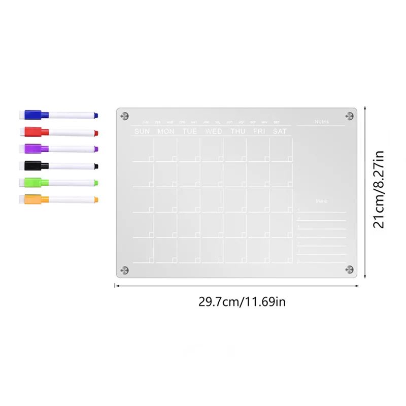 Transparent Acrylic Magnetic Calendar For Fridge Dry Erase Board Refrigerator Acrylic Board Planner Schedule Board To Do List