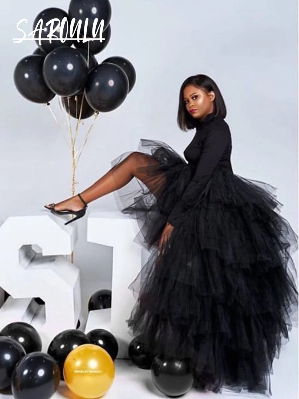 10 Colors High Low Tulle Skirt Women Layered Tiered Maxi Puffy Party Skirt For Wedding Evening Prom Party Photoshoot