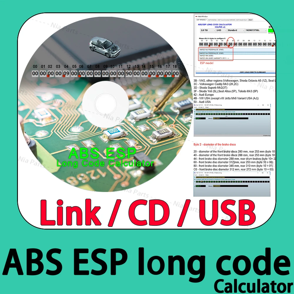 

ABS ESP Long Code Calculator scanner automotriz Diagnostic software inspection tools Long Code Calculator ABS ESP Code reader