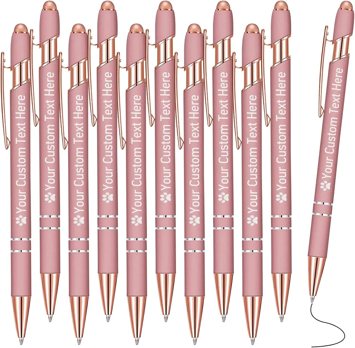 

Personalized Custom Pens, Name Engraved Logo Text Pens, 10-Pack, Personalized Gifts for Weddings, Office, Business, Promotions