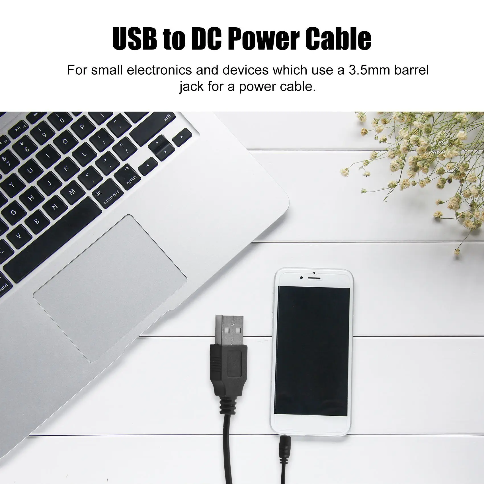 USBからDCのバレル用電源ケーブル,5v,3.5mm