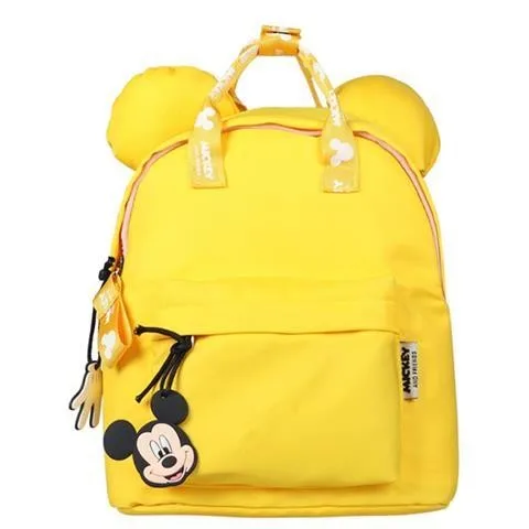 Disney-Mochila pequeña para niños, bolsas para exteriores, ligeras, transpirables, impermeables, de nailon, con forma de Mickey, Color sólido