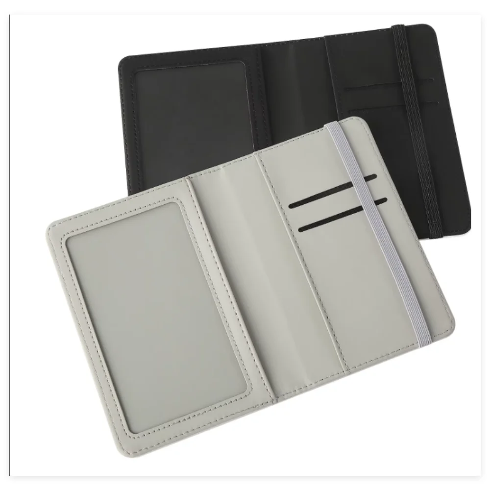 10 Pcs PU Leather Business ID Card Holder Credit Card Case Blank Sublimation Passport Holder for DIY Logo Photo Print