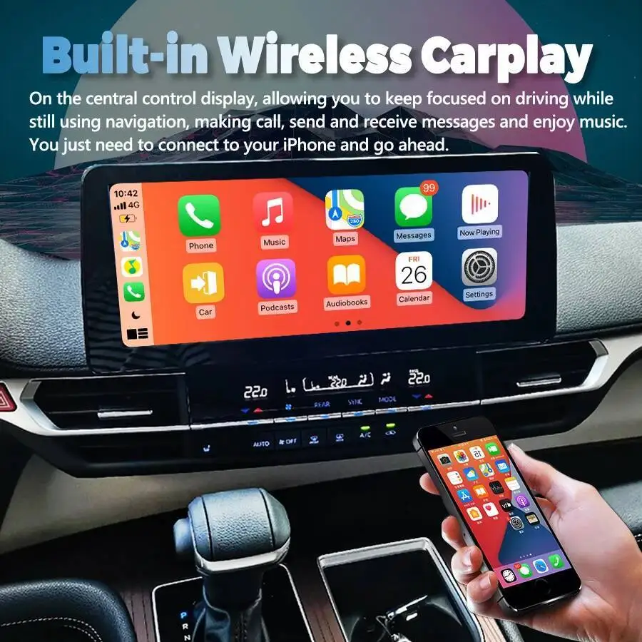 12.3inch Android 14 Car Radio Multimedia Player For Toyota Sienna Granvia 2022 2023 2024 2025 Stereo Carplay Auto GPS Navigation