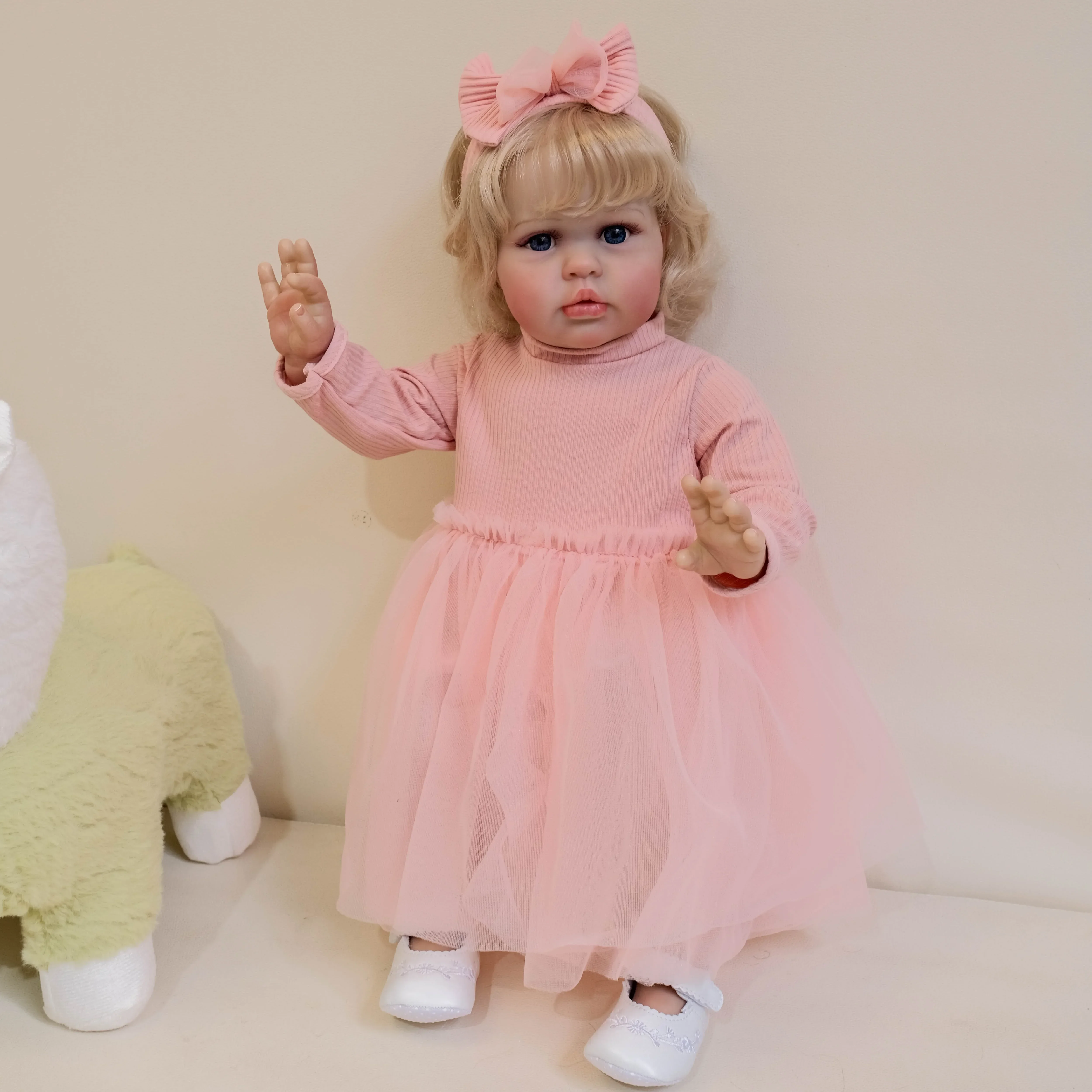 St.Store 24 インチ エリー布ボディ リアルなリボーン幼児 手根付き髪 かわいい女の赤ちゃん人形 赤ちゃん