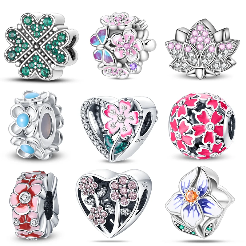 

Charms 925 Original Bohemian Flower Beads for Bracelet Bangles Necklace Jewelry Women Luxury Jewelry Making Daily Festival Gifts