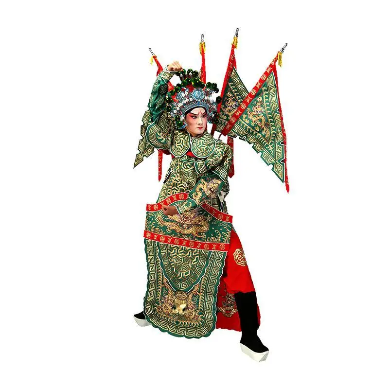 Peking Opera men rely on Guan Gong Wu Shengwu general clothes for drama big satin all gold imitation hand embroidery men rely