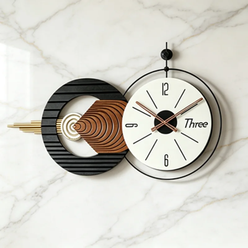 Wooden Wall Clock Creative Living Room Wall Watch Minimalist Bedroom Office Silent Walls Clocks Modern Dining Room Decoration