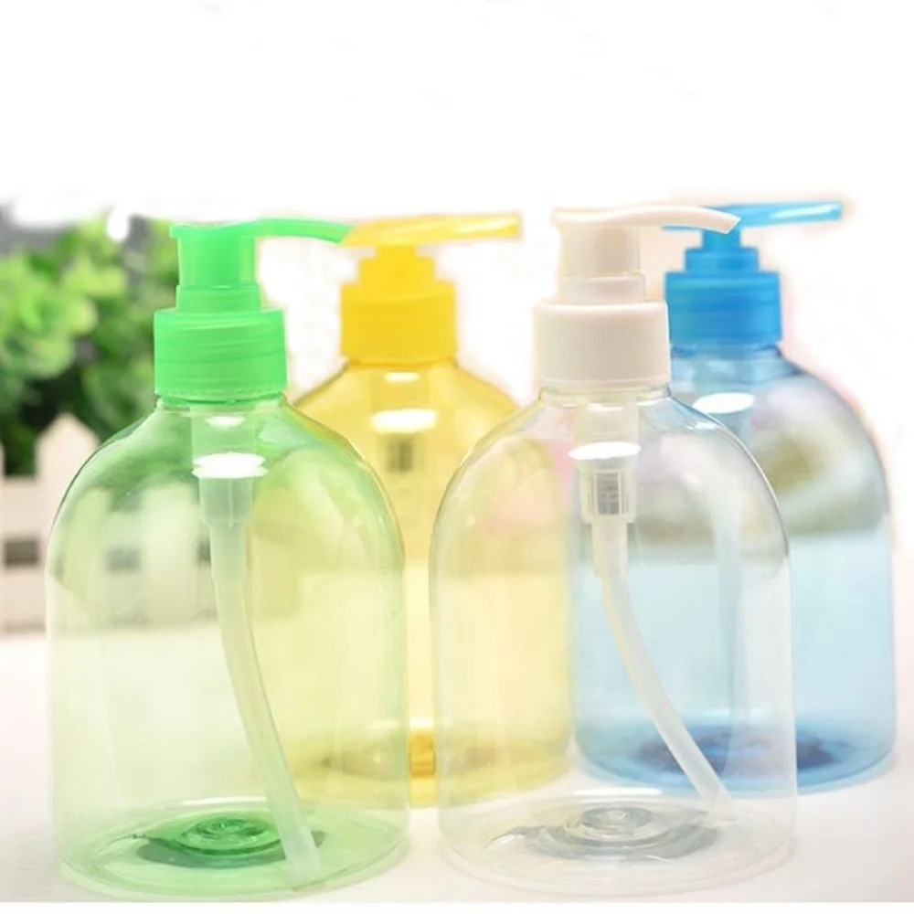 500ml 5 color available Refillable Squeeze PET plastic hand sanitizer bottle with pump sprayer  plastic Portable lotion Bottle