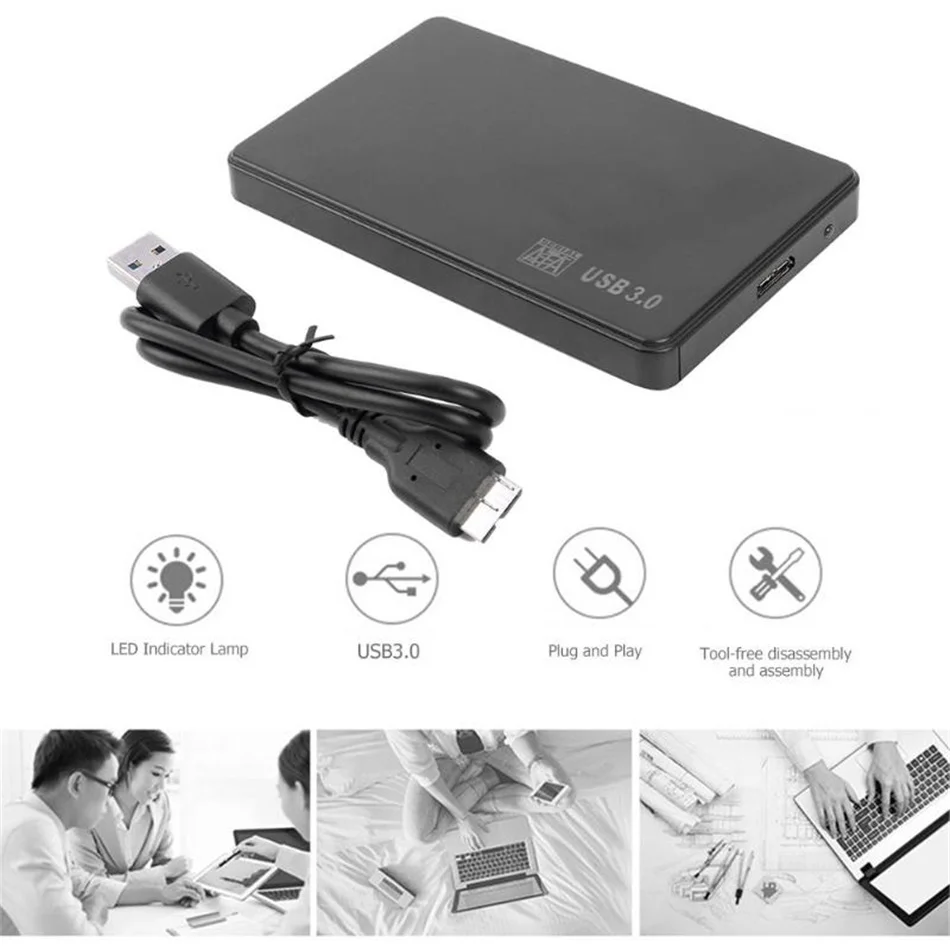 2.5 Inch HDD SSD Ốp Lưng USB 3.0 Sang SATA Đĩa Cứng Hộp 5Gbps SD Đĩa Ốp Lưng HDD Ngoài Ổ Cho Máy Tính Xách Tay Máy Tính Để Bàn