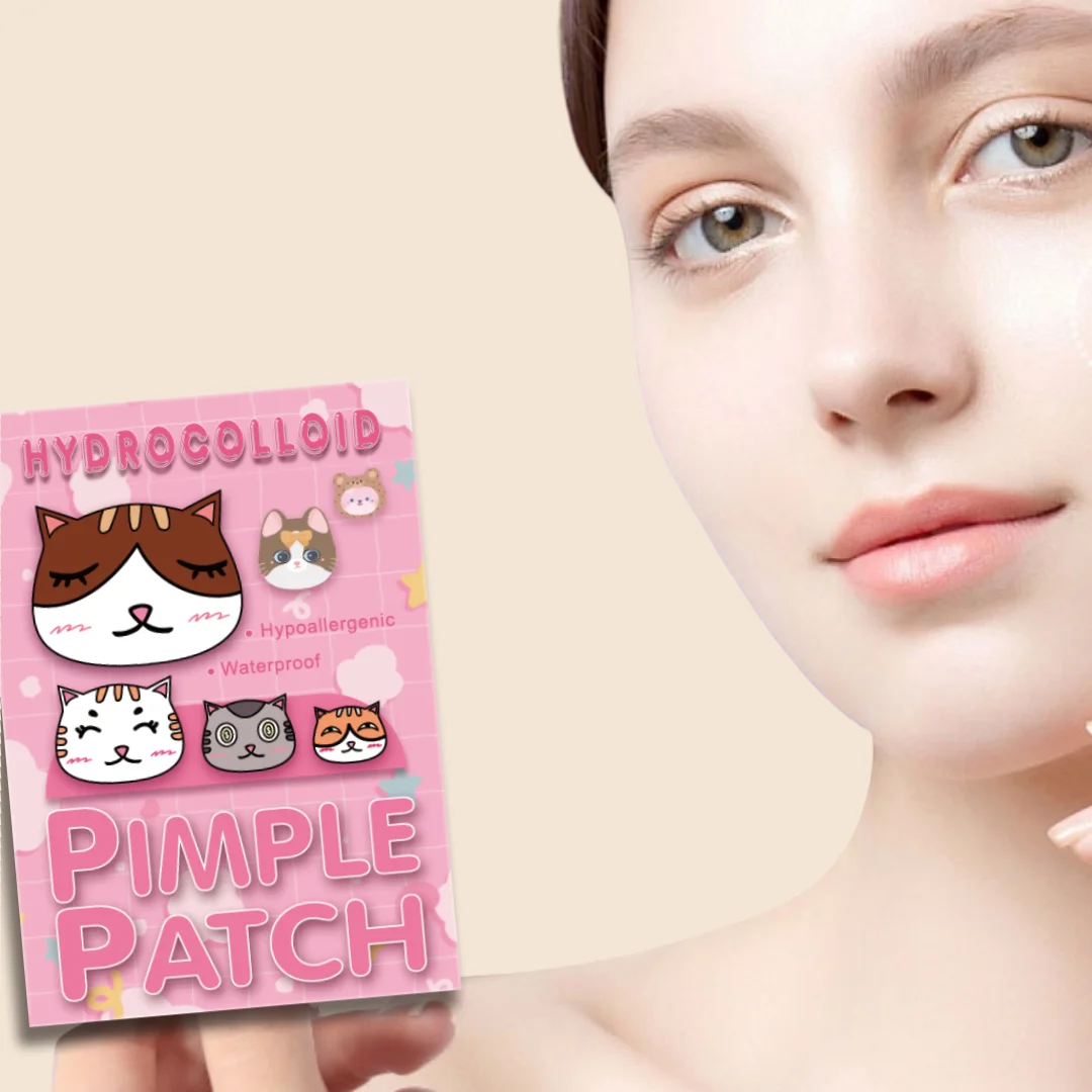 رقع حب الشباب بحمض الساليسيليك - ملصقات غير مرئية ولطيفة على شكل قطة لمحاربة البثور وتهدئة البشرة