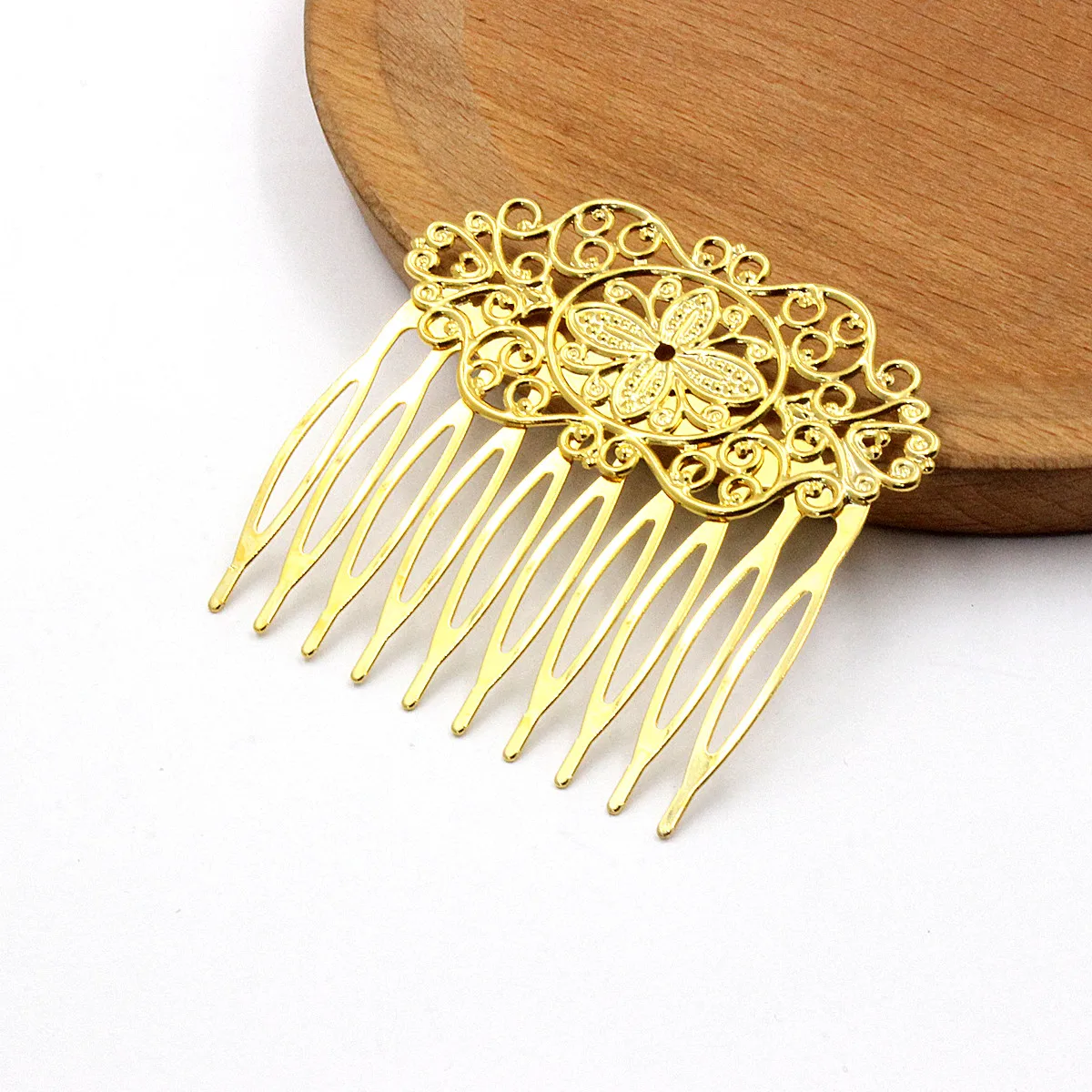 Copper Fashion Hair Snap Clips Accessories Symmetrical flower Women Head Hairgrips Barrettes Headdress 56x57mm 1PC K06328