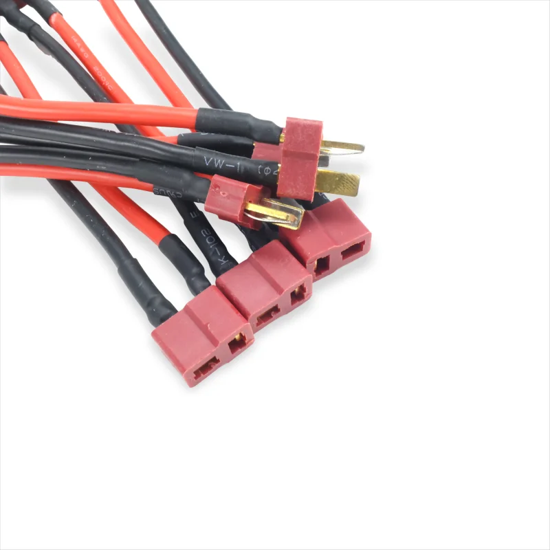 สายต่อขยาย Deans T Plug คุณภาพสูง 10 ชิ้น แบบตัวผู้-ตัวเมีย 14AWG 100 มม. ความแม่นยำสูง สำหรับแบตเตอรี่ RC Lipo รถยนต์ เรือ เครื่องบิน DIY