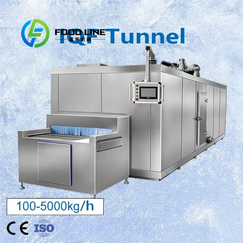Tunnel Quick Freezing Machine Multi-Layer Belt Optional Structure Doubles Processing Output Within Same Floor Space Area