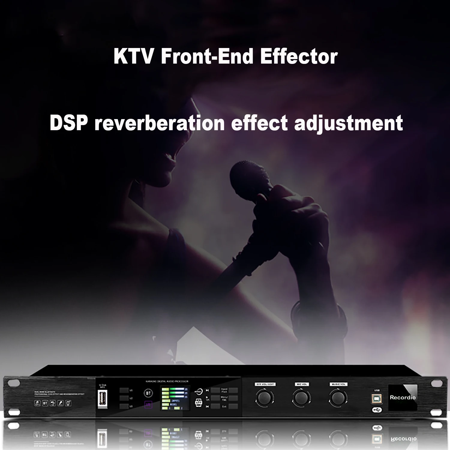 Professional Preamp Effect Processor Professional DSP Reverb Sound Adjustment Device KTV & Stage Performance Equipment GAX-K510