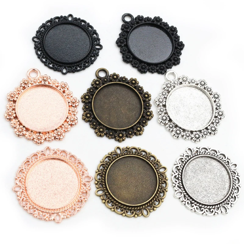 10 sztuk/partia 20mm wewnętrzny rozmiar 4 kolory w stylu klasycznym Cabochon baza ustawienie Charms wisiorek