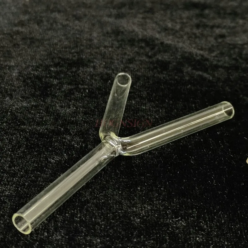 Szklana rurka w kształcie litery Y rura 5-6mm kolanko Tee szkło Instrument eksperyment chemiczny materiały eksploatacyjne