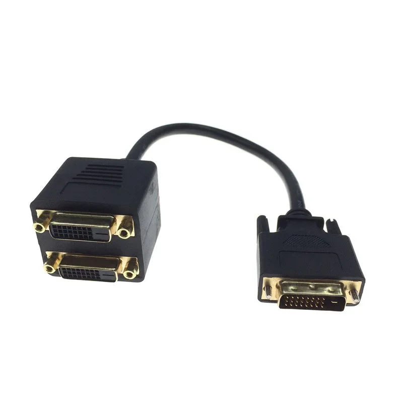 dvi d macho para dual cabo adaptador adaptador femea video y splitter venda quente 2023 01