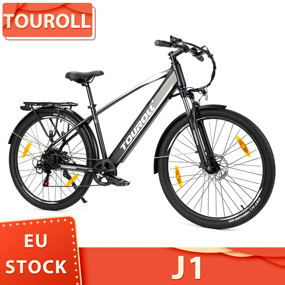 Touroll J1 Electric Bike 27.5 inch Trekking E-Bike with 250W Motor 36V 15.6Ah Battery Max 100km Range LCD Display Disc Brake