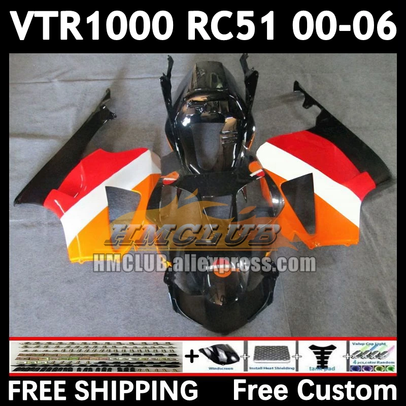 Body For HONDA VTR1000 RC51 lucky orange VTR 1000 01 02 03 04 05 06 84No.96  SP1 SP2 2000 2001 2002 2003 2004 2005 2006 Fairings