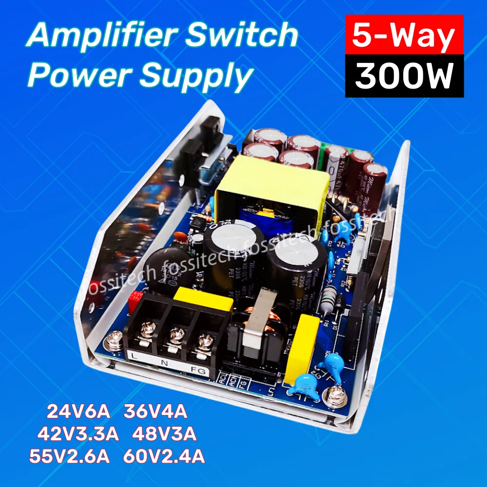 PSU Wzmacniacz cyfrowy Płytka wyłącznika zasilania Wzmacniacz 300W Zasilacz impulsowy 5-drożne wyjście ±24V 36V 42V 48V 55V 60V 15V DC12V