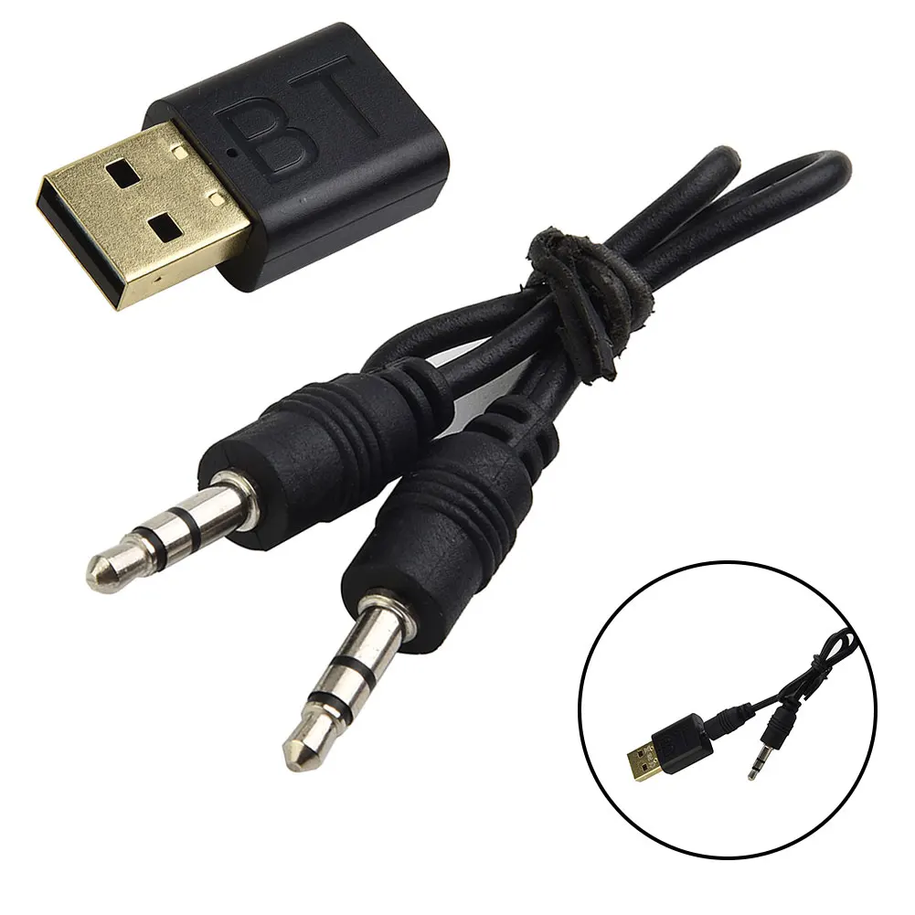 Receptor de transmissão usb aux unidad libre auriculares computador portátil tv adaptador dos en uno