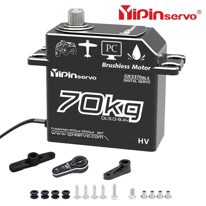 Yipinservo 70kgServo Brushless Motor Full Metal Gear   Digital Servo 7.4V  for RC 1/10 1/8 Traxxas TRX4 Axial SCX10 Car