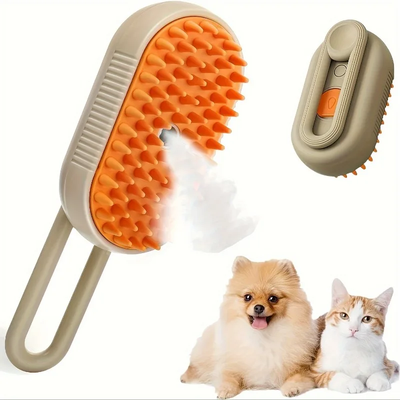 3-in-1 Dog Hair Brush Cat Hair Brush Electric Pet Cleaning Brush Steam Spray Brush Massage Hair Removal Comb Anti Flying Brush